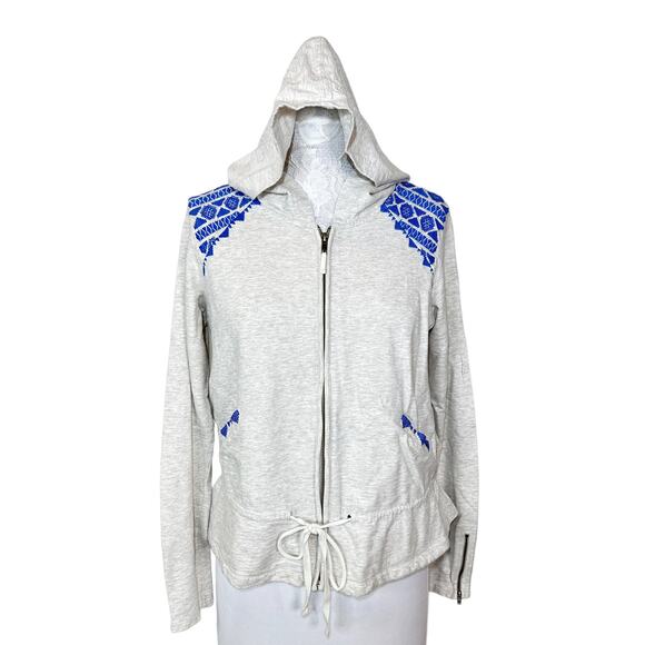 Anthropologie Lilka Embroidered Full Zip Jacket Women Small Peplum - Picture 9 of 11